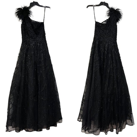 MAc Duggal | EMBELLISHED ONE SHOULDER A LINE GOWN 20389 - Picture 3 of 8